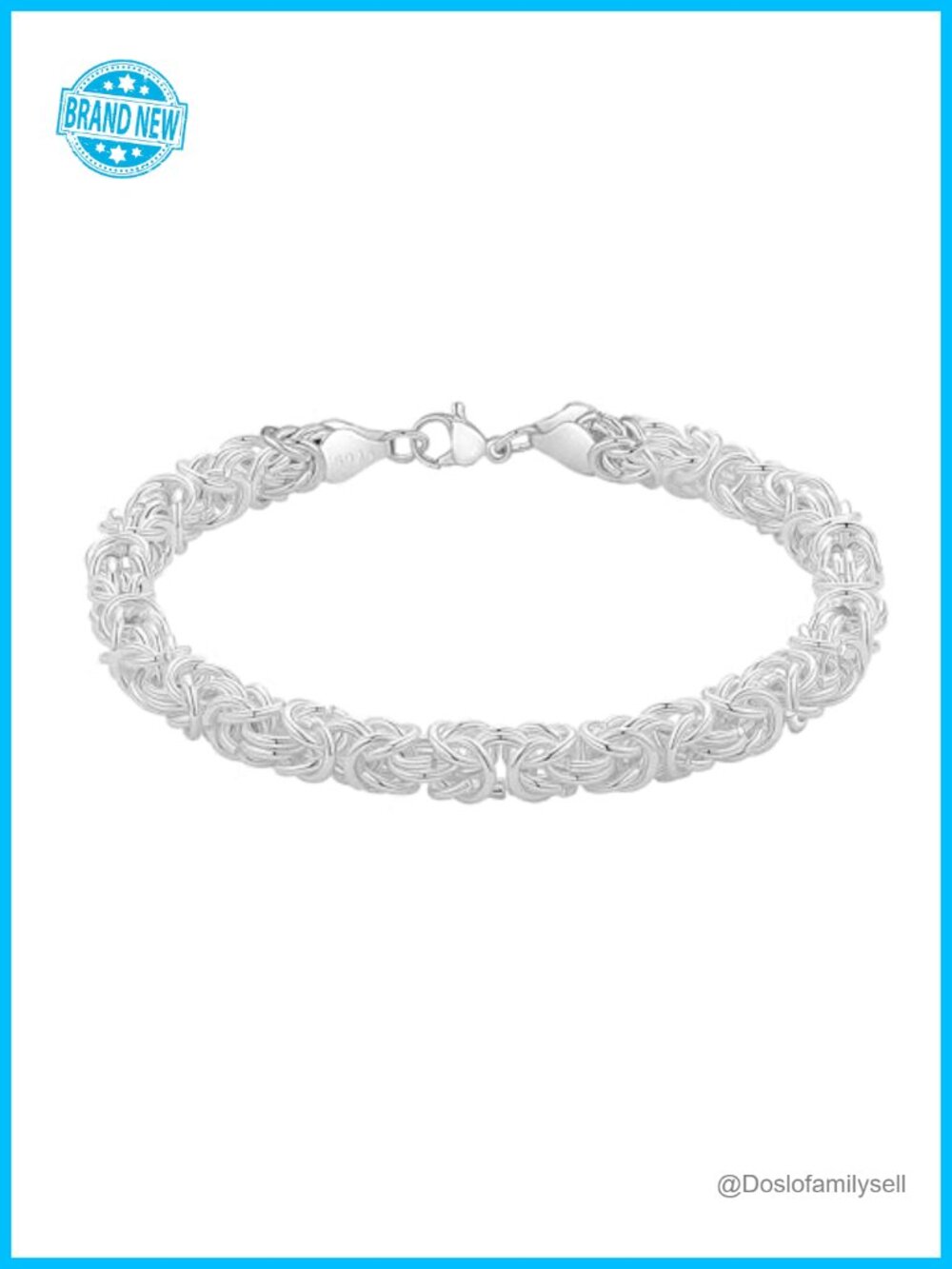 925 Sterling Silver Byzantine Bracelet Link Bracelet Handmade Jewelry for Women